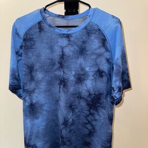 Lululemon Men's Metal Vent Tech T 2.0 Blue Black Marble Dye Shirt